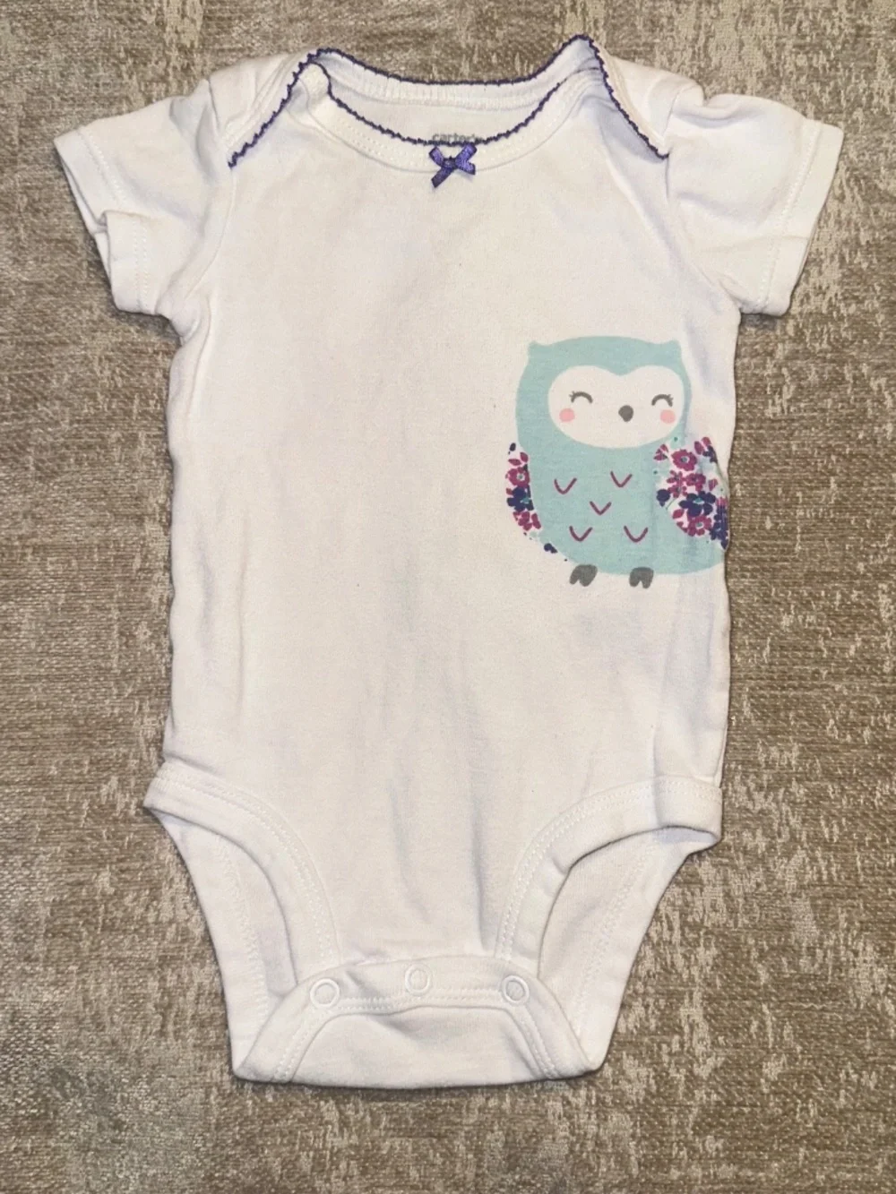 Dark Purple Owl Girls Carter’s Outfit Set size 3M vintage retired set